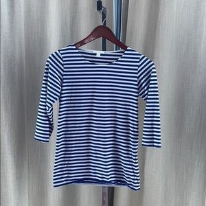 COS blue & white striped scoop-neck tee